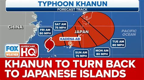 Typhoon Khanun forecast to turn back to Japanese islands where it already left damage and injuries